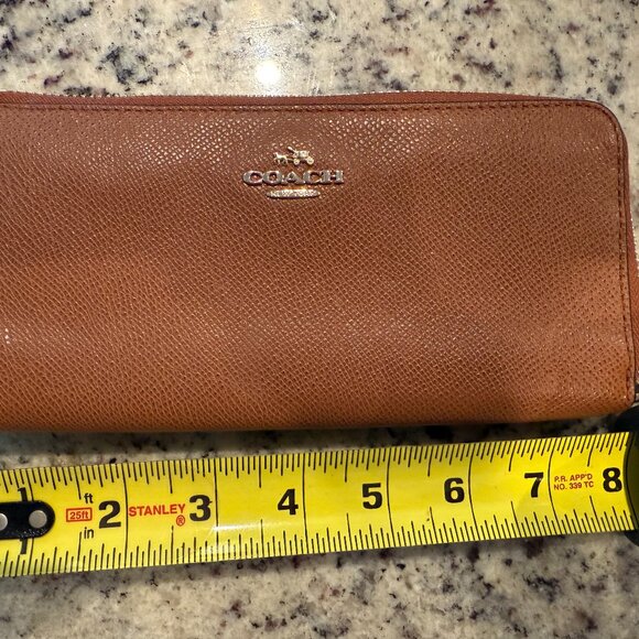 Coach Zip-around Brown Leather Wallet - New - Picture 3 of 5
